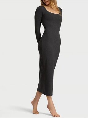 Victoria's Secret Dark Grey Long Sleeve Maxi Dress NWOT